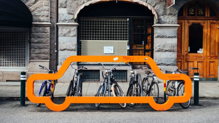 bike lot parked near building